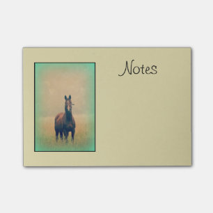 Bay Horse Stehend in einem Feld Post-it Klebezettel