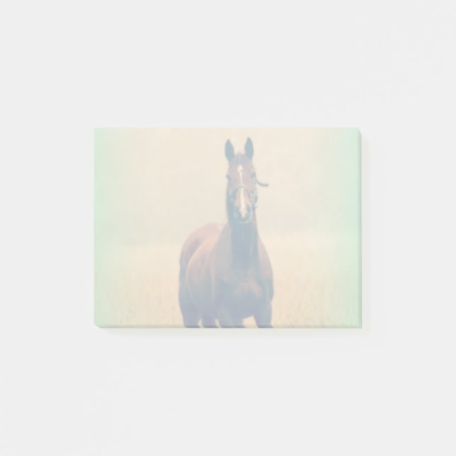 Bay Horse Stehend in einem Feld Post-it Klebezettel (Vorderseite)