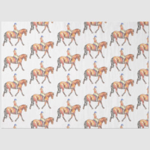 Bay Horse Trotting Dressage Seidenpapier