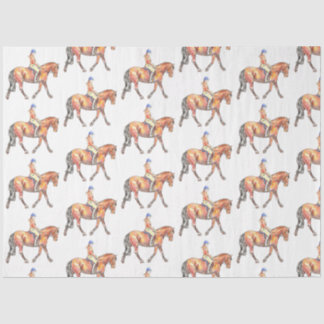 Bay Horse Trotting Dressage Seidenpapier