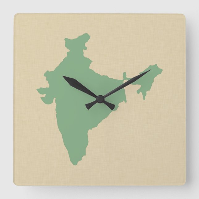 Bay Leaf Gewürzmoods Indien Quadratische Wanduhr (Vorderseite)
