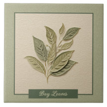 Bay Leaves Herb Kitchen Faux Relief