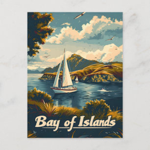 Bay of Islands Reise-Werbung Postkarte