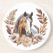 Bay Paint Horse Autumn Kreath