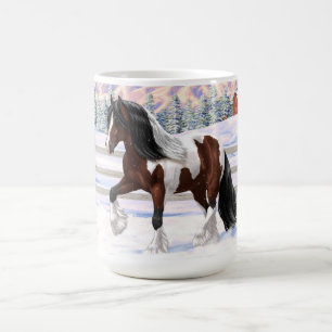Bay Pinto Brown Skewbald Sinti und Roma Vanner Tin Kaffeetasse