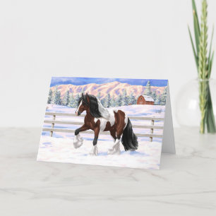 Bay Pinto Brown Skewbald Sinti und Roma Vanner Tin Karte