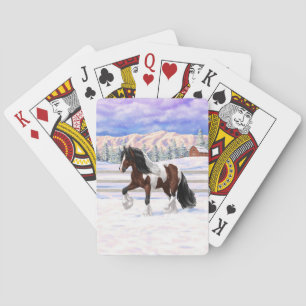 Bay Pinto Brown Skewbald Sinti und Roma Vanner Tin Spielkarten