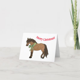 Bay Pony Christmas Card Dankeskarte