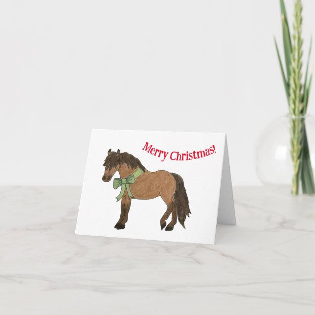 Bay Pony Christmas Card Dankeskarte (Vorderseite)