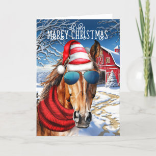 Bay Sorrel Pferde Funny MAREy Weihnachten