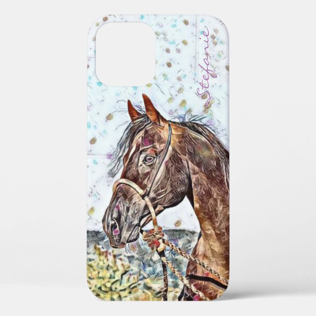 Bay Stallion dans un Bosal iPhone 12 Coque (Verso)