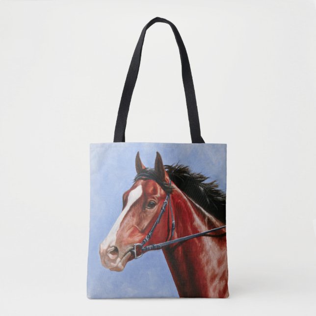 Bay Thoroughbred Race Pferd Tasche (Vorderseite)