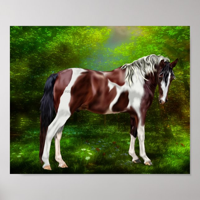 Bay Tobiano Paint Horse Poster (Vorne)