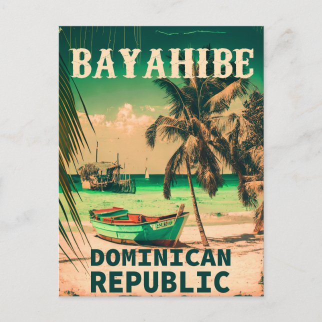 Bayahibe Dominikanische Republik - Retro Vintager  Postkarte (Vorderseite)