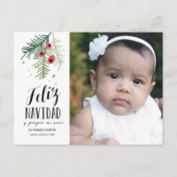 Bayas Rojas | Feliz Navidad | Tarjeta Post