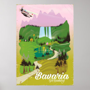 Bayerern Deutschland Landschaft Reise Druck Poster