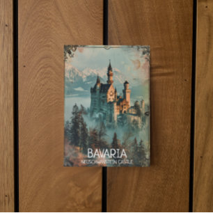 Bayerisch Schloss Neuschwanstein Vintage Postkarte