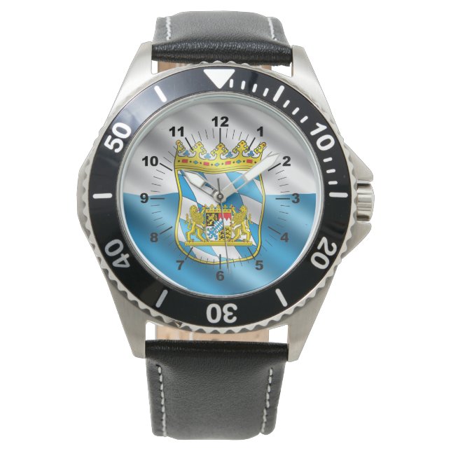 Bayerische Flagge Armbanduhr (Vorderseite)