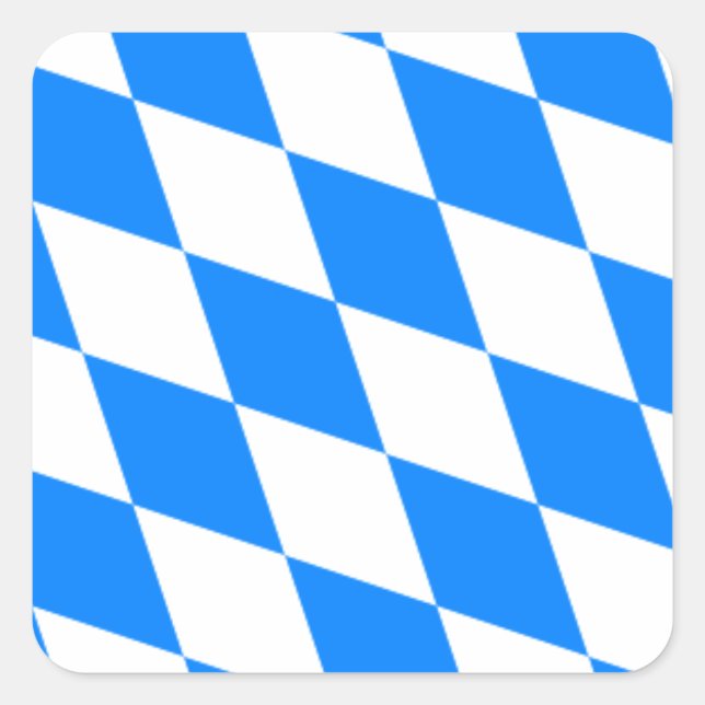 Bayerische Flagge - Bayerische Küche Quadratischer Aufkleber (Vorderseite)
