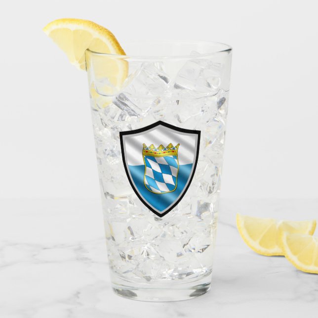 Bayerische Flagge Glas (Vorderseite Ice)