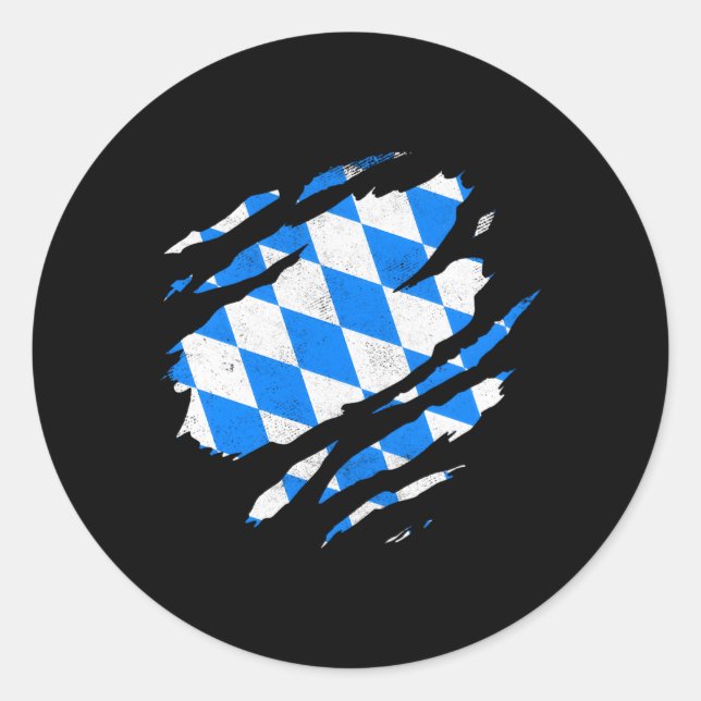 Bayerische Flagge München Germane Europa Ger Bayer Runder Aufkleber (Vorderseite)