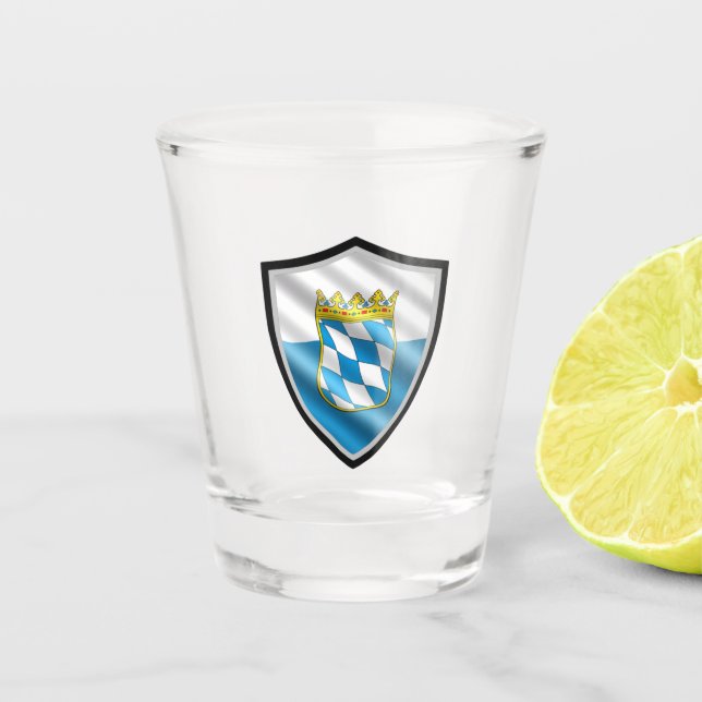 Bayerische Flagge Schnapsglas (Vorderseite)