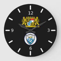 Bayerische Flagge Wappen große Uhr
