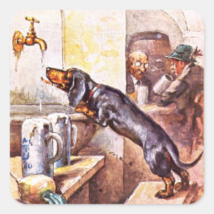 Bayerischer Hund Quadratischer Aufkleber