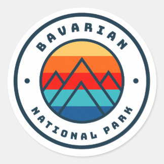 Bayerischer Nationalpark Deutschland Minimalistisc Runder Aufkleber