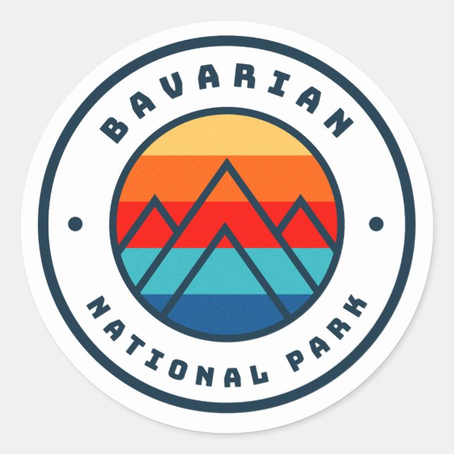 Bayerischer Nationalpark Deutschland Minimalistisc Runder Aufkleber (Vorderseite)