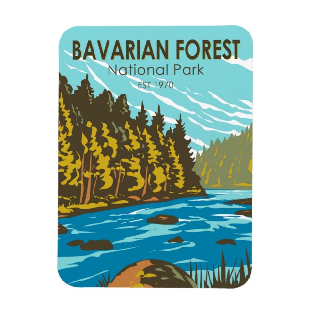 Bayerischer Wald-Nationalpark Deutschland Vintag Magnet (Vertikal)