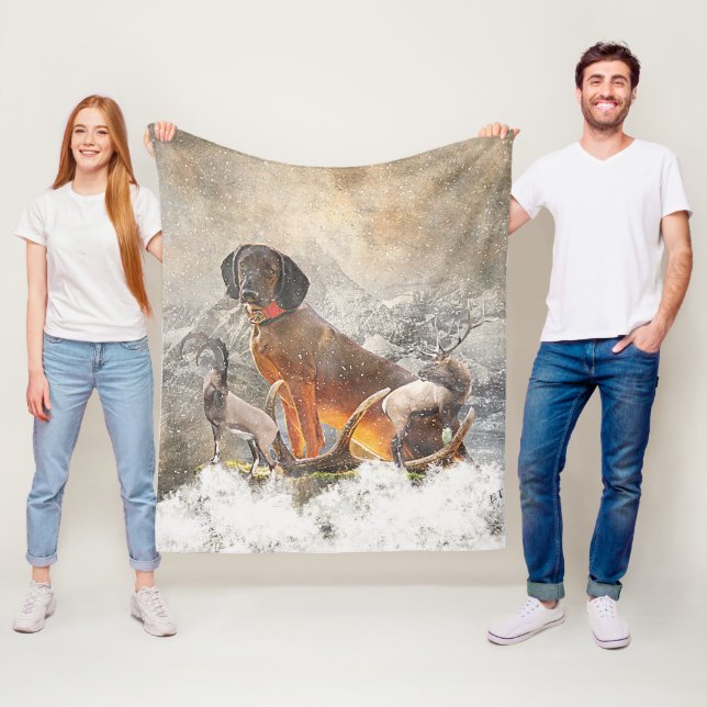 Bayerisches Berghaus, Kunst Fleecedecke (Beispiel)