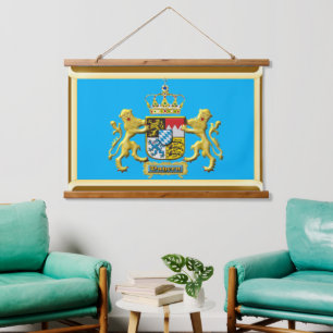 Bayerisches Wappen Oktoberfest-Teppich Wandteppich Mit Holzrahmen