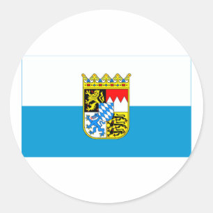 Bayern-/Bayern-Flagge mit den Armen Runder Aufkleber