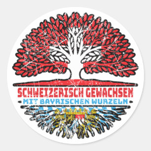 Bayern Bayrisch Schweizer Baum Wurzel Runder Aufkleber