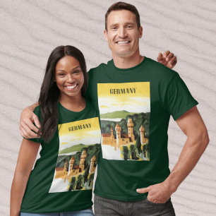 Bayern, Deutschland, Deutsches Schloss Vintage Rei T-Shirt