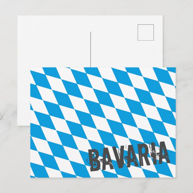 Bayern Deutschland Diamantflaggendesign Feiertagspostkarte (Vorne/Hinten)