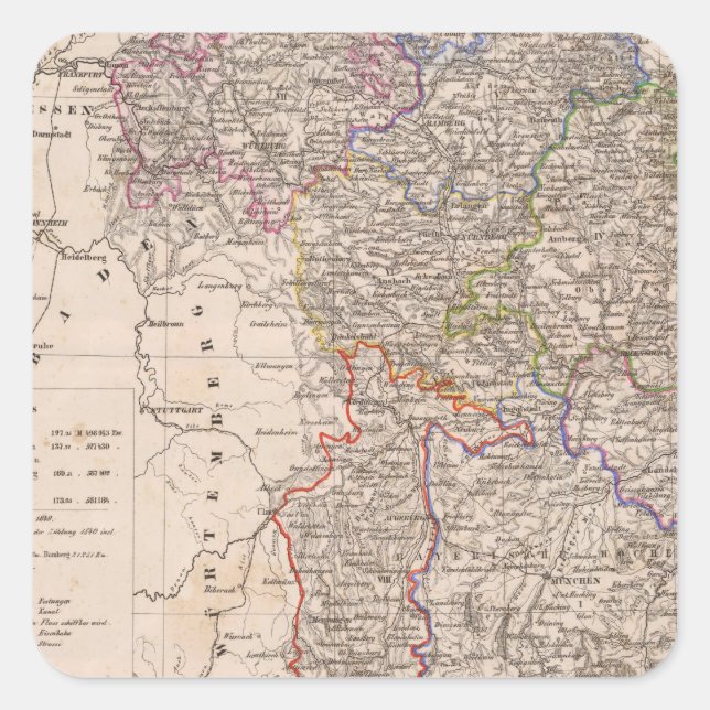 Bayern, Deutschland Quadratischer Aufkleber (Vorderseite)