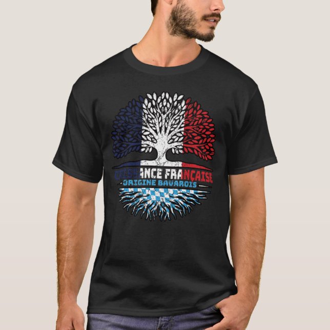 Bayern Die bayerische Fahne Frankreich Treuhandfah T-Shirt (Vorderseite)