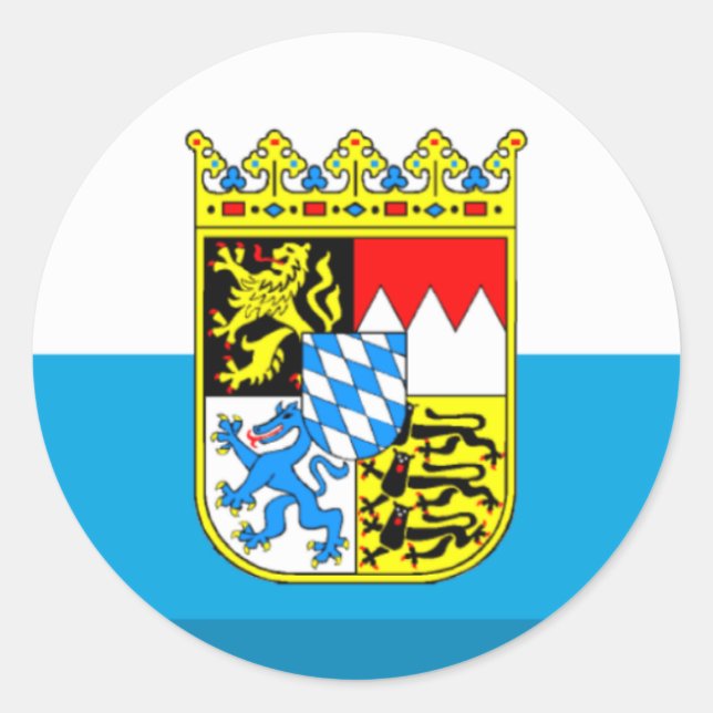 Bayern Flag Gem Runder Aufkleber (Vorderseite)