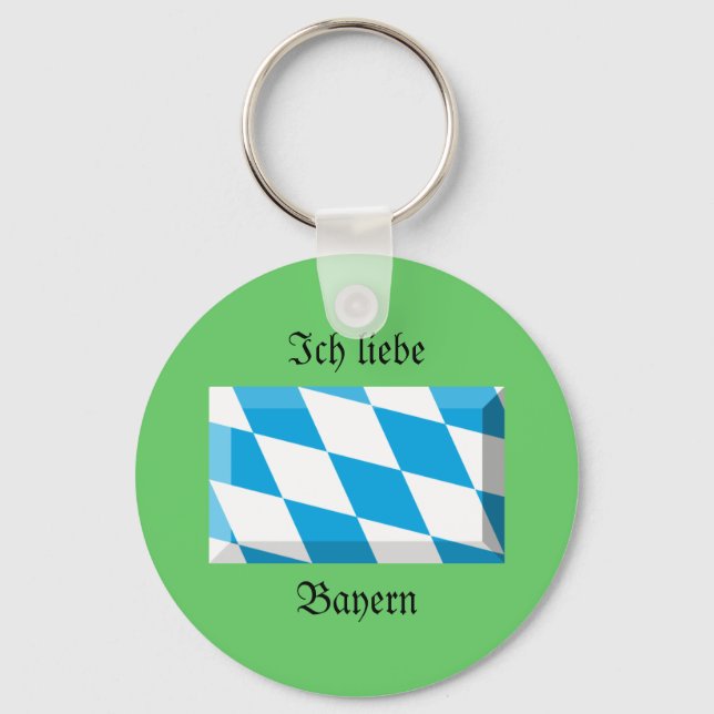 Bayern Flag Gem Schlüsselanhänger (Vorderseite)