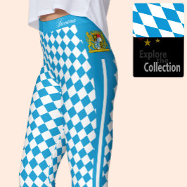 Bayern Leggings, Premium Mode, Bayerische Flagge Leggings