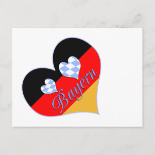 Bayern mit Herzen Postkarte