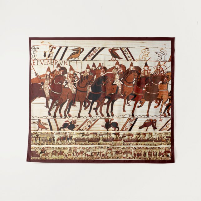 BAYEUX STEUER NORMAN ARMY, KNIGHTS HORSEBACK WANDTEPPICH (Vorderseite (Horizontal))