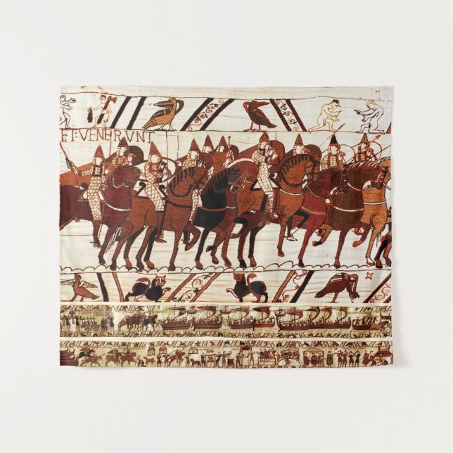 BAYEUX STEUER NORMAN ARMY, KNIGHTS HORSEBACK WANDTEPPICH (Vorderseite (Horizontal))