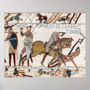 BAYEUX STEUERELEMENT Tod König Harold bei Battle Poster