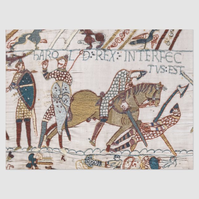 BAYEUX STEUERELEMENT Tod König Harold bei Battle Seidenpapier (Vorderseite)