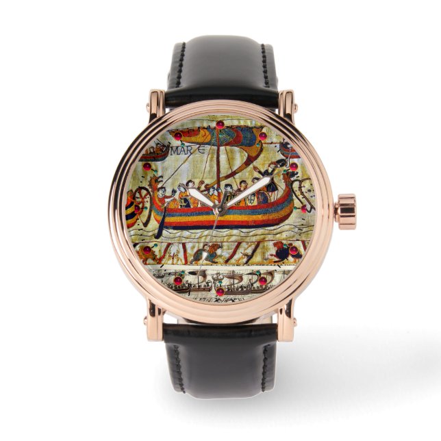 BAYEUX STEUERN 1066 FAHRSCHIFFE ARMBANDUHR (Vorderseite)