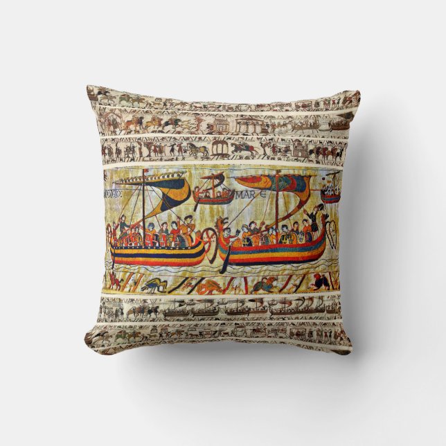 BAYEUX STEUERN 1066 FAHRSCHIFFE KISSEN (Vorderseite)
