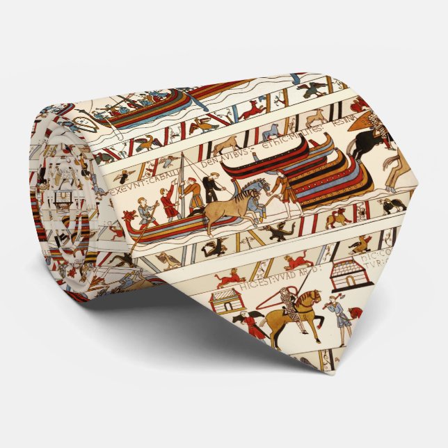BAYEUX STEUERN 1066,NORMAN KNIGHTS,VIKING SHIPS KRAWATTE (Gerollt)